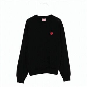 Kenzo Black Wool Sweater With Classic Crew Neck And Embroidered Detail - NWT